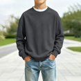 thumbnail image 1 of Boys Sweatshirt Crewneck Pullover Long Sleeve Solid Fleece Tops Fall Clothes, 1 of 5