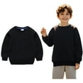 thumbnail image 1 of Boys Sweatshirt Long Sleeve Kids Black Sweatshirt Pullover Crewneck Blouse Shirt Tops Warm Fall Winter Clothes Toddler Boys Clothes 1-2 Years Boys Girls Fashion, 1 of 4