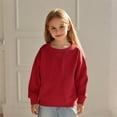 thumbnail image 1 of Boys Sweatshirt Long Sleeve Red Sweatshirts Crewneck Pullover Tops Fall Winter Clothes Preppy Sweatshirts for Girls 7-8 Years, 1 of 6