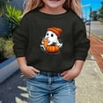 thumbnail image 1 of Boys Sweatshirts Boys Girls Halloween Crew Neck Sweatshirt Long Sleeve Casual Hoodless Top Black 5-6 Years, 1 of 4