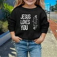 thumbnail image 1 of Boys Sweatshirts Boys Girls Printed Crew Neck Sweatshirt Long Sleeve Casual Hoodless Top Black 5-6 Years, 1 of 4