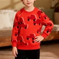 thumbnail image 1 of Boys Sweatshirts Childrens Cartoon Graphic Crew Neck Long Sleeve Pullover Hoodless Top Watermelon Red 2-3 Years, 1 of 7