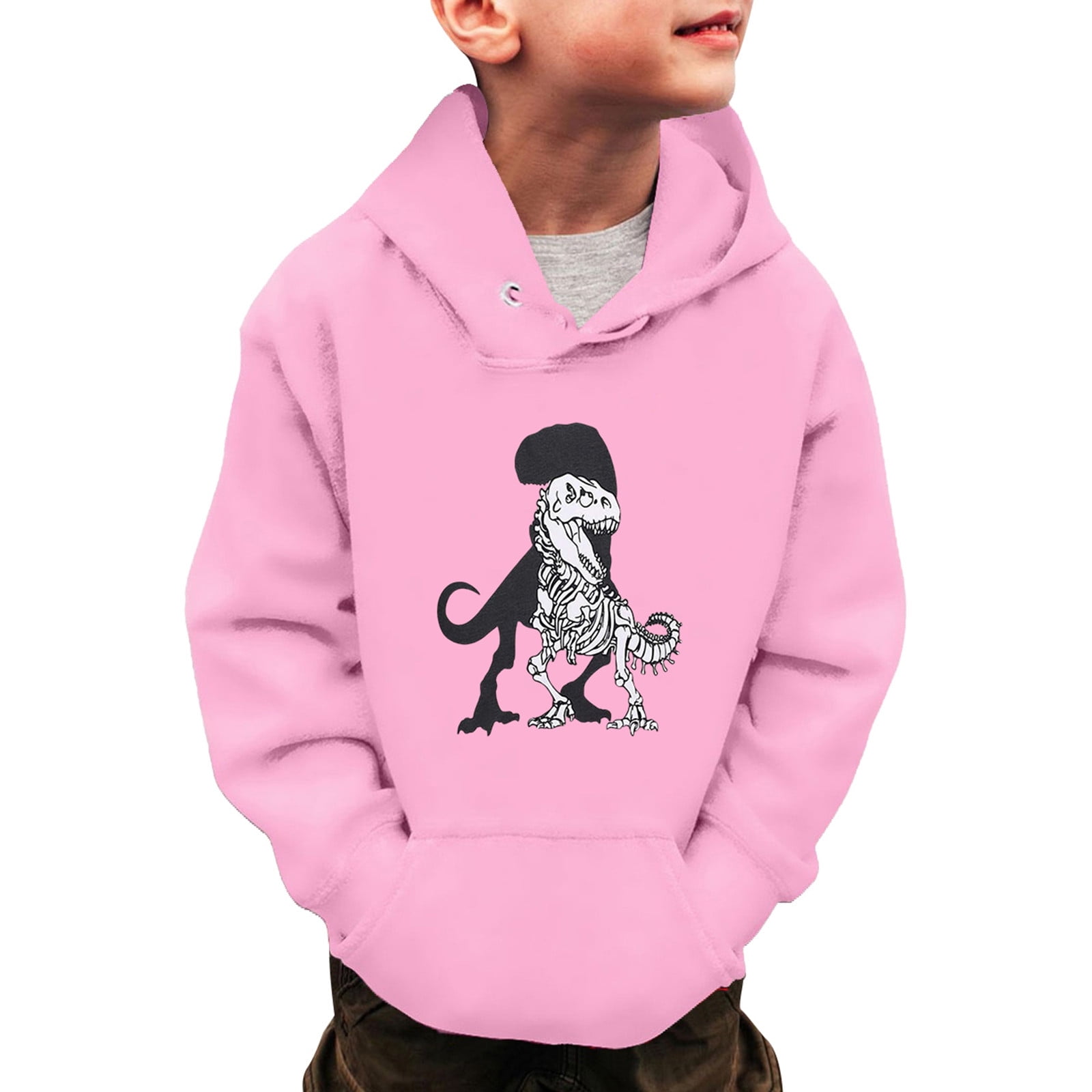 Baby Boy Cartoon Dinosaur Print Pattern Long Sleeve Quality Cute Hoodies