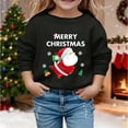 thumbnail image 1 of Boys Sweatshirts Girls Christmas Print Crew Neck Hoodless Sweatshirt Long Sleeve Pullover Black 3-4 Years, 1 of 4