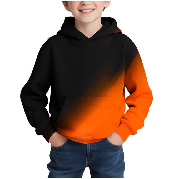 Boys Sweatshirts Graphic Hoodies for Boys Hoodies Cool Teen Boy Gifts Kids Sweatshirts Clothes Youth with Pocket Walking Hiking Mountaineering Orange 13-14 Years
