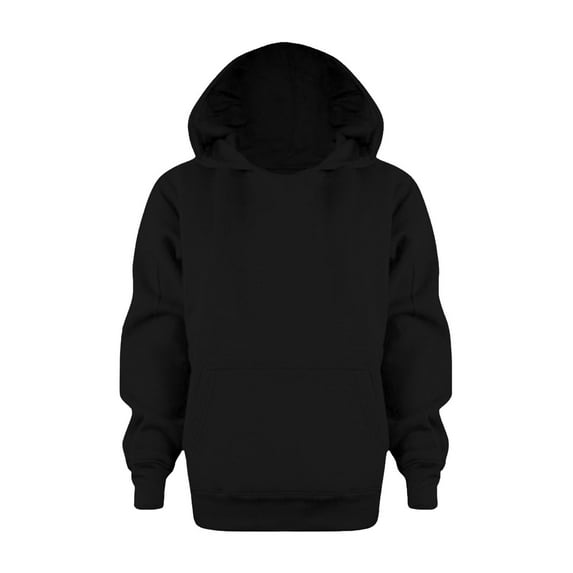 Boys Sweatshirts,Hoodie Girls Boys Solid Color Hooded Long Sleeve Top Fall Winter Sweatshirt for Casual Wear,Hoodie,Z02 Black,7-8 Years