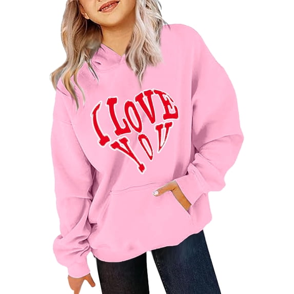 Boys Sweatshirts,Hoodie Soft Long Sleeve Graphic Print Cute Comfortable Pullover for Children,Kids Sweatshirts,Pink,13-14 Years