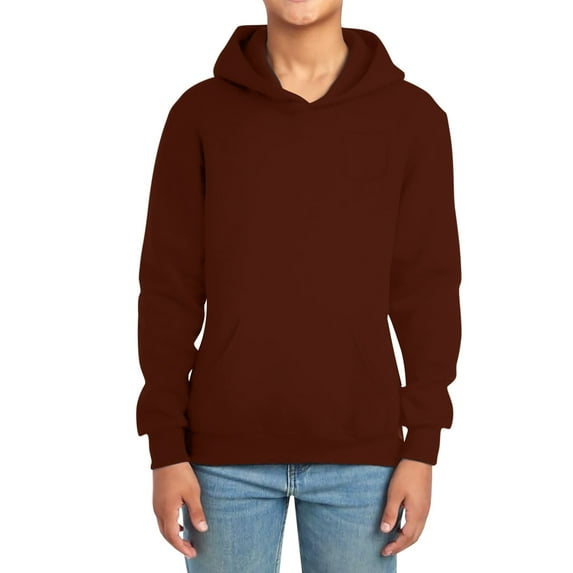 Boys Sweatshirts,Hoodies Boys And Girls Long Sleeve Pullover Solid Casual Outerwear Cozy Lined Hooded Clothing Hoodies,Hoodies for Teen Girls,Brown,6-7 Years