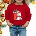 thumbnail image 1 of Boys Sweatshirts Kids Christmas Snowflake Hoodless Long Sleeve Pullover Red 8-9 Years, 1 of 4