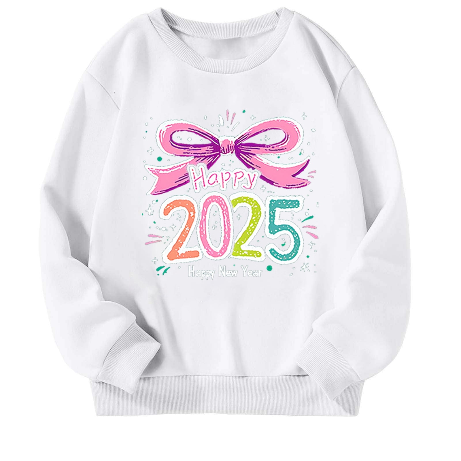Boys Sweatshirts Kids Oversized 2025 New Year Print Long Sleeve Sports