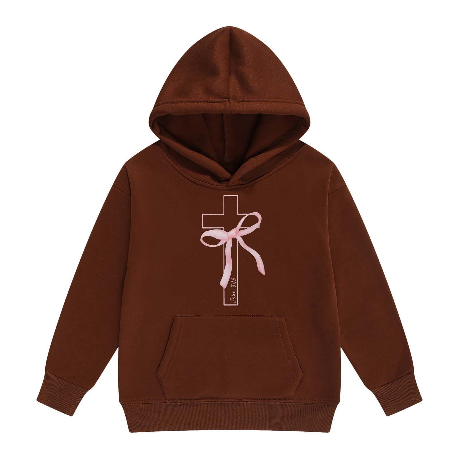 Boys Sweatshirts Kids Teen Girls Fall Hoodies with Front Pocket Bow ...