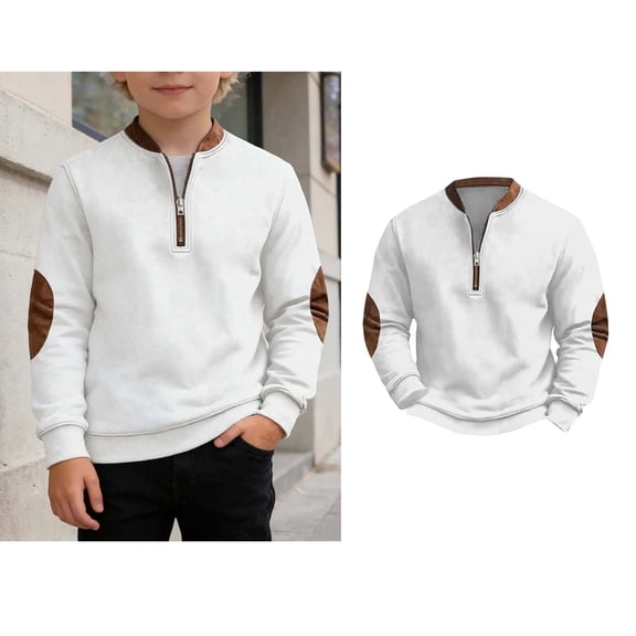 Boys Sweatshirts Long Sleeve Color Block Kids Half Zip Sweatshirts Fall Winter Clothes 4-5 Years Sweatshirt Boys
