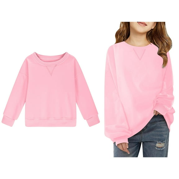 Boys Sweatshirts Long Sleeve Pink Sweatshirt Kids Oversized Crewneck Sweatshirts Fall Winter Clothes Clothes for Girls 11-12 Years Boys Girls Fashion
