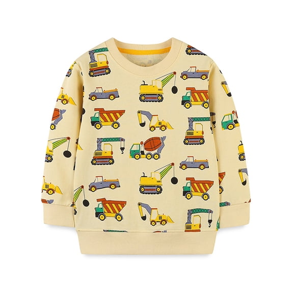 Boys Sweatshirts Size 10-12 Toddler Boys Sweatshirts Patterned Long Sleeve Pullover Crewneck Tops Shirts Kid's Fall Fashion Hoodies & Sweatshirts 3-4 Years