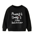 thumbnail image 1 of Boys Sweatshirts Valentine's Day Kids Long Sleeve Crew Neck Pullover Letter Print Lined Warm Black 1 Years-3 Years, 1 of 3