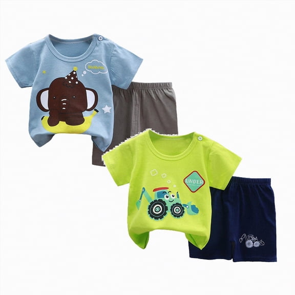 Boys Sweatsuit 5T Toddler Baby Boy Summer Outfit Short Sleeve T Shirt Top Casual Shorts Set Clothes 6 12 18 24 Month
