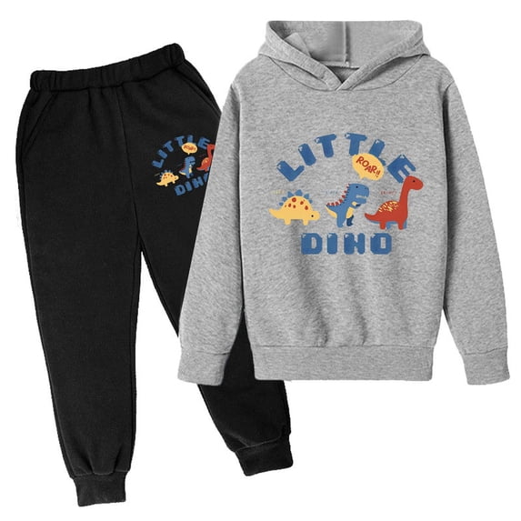 Cute Boys' Denim Hoodie Set - Comfortable and Practical 2-Piece Set