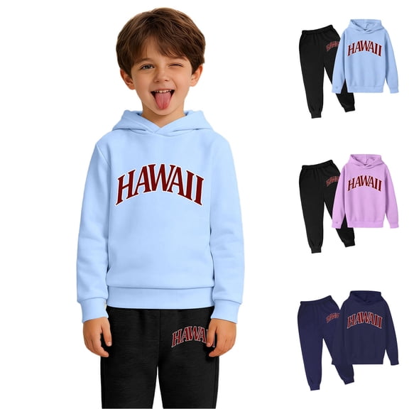 Boys Sweatsuit Casual Hoodie Joggers with Letter Print Casual Stylish Pullover Comfortable Two Piece Outfits 13-14 Y