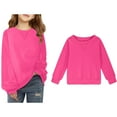 thumbnail image 1 of Boys Sweatsuit Long Sleeve Hot Pink Sweatshirts Crewneck Sweatshirts Pullover Tops Warm Fall Winter Clothes Preppy Sweatshirts for Girls 7-8 Years Boys Girls Fashion, 1 of 6