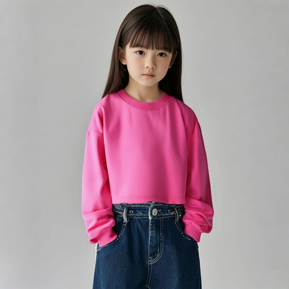 Boys Sweatsuit Long Sleeve Pink Sweatshirts Crew Neck Cute Pullover Relaxed Fit Tops Warm Fall Winter Clothes Boy Clothes 9-10 Years