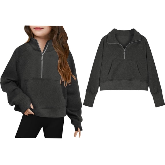 Boys Sweatsuit Long Sleeve Zipper Dark Gray Sweatshirt Kids Crewneck Pullover Casual Sport Sweatshirts Fall Clothes 140 Old Boy Clothes Boys Girls Fashion