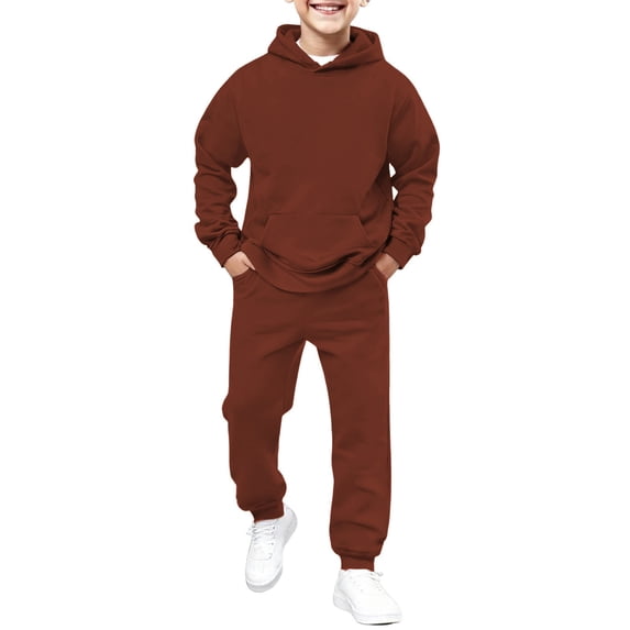 Boys Sweatsuit Set - 2 Piece Soft Fleece Hoodie Sweatshirt & Cargo Sweatpants