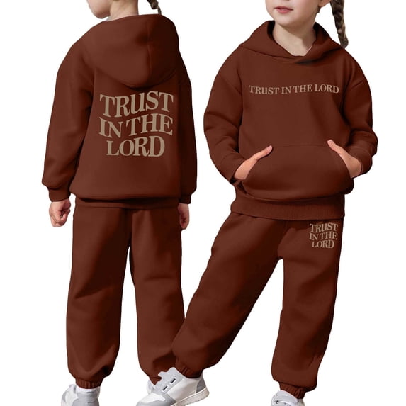 Boys Sweatsuit Set Sweatsuits for Boys Sweatshirt and Sweatpant Soccer Outfit Loose Fit Hoodie Sets 2 Pieces Boys Tracksuit Back To School,3-4 Years,Coffee