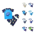 thumbnail image 1 of Boys Swim Set Cartoon Rash Guard Swim Shirt Stripe Swim Trunks and Swim Cap Breathable Kids Swimsuits Summer Beachwear, 1 of 10