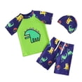 thumbnail image 1 of Boys Swim Shirt Toddler Boy Quick Dry Swimsuit 3 Piece Kids Car Shark Dinosaur Prints Short Sleeve Bathing Suits Baby Swimsuit Green 4 Years-5 Years, 1 of 7