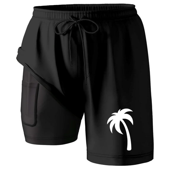 Boys Swim Shorts Compresssion Liner Inseam Board Bathing Suit Pockets Vacation Top for Men,Black,3XL