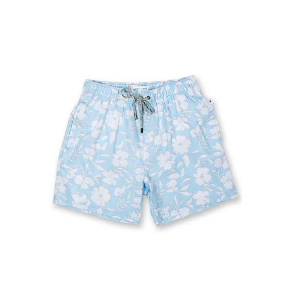 Boys Swim Shorts Dry Fast 4 Ways Stretch Swimming Trunks with Fun Designs, Floral Lt. Blue, Size: 5/6, Endless Summer