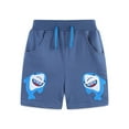 thumbnail image 1 of Boys Swim Shorts Shark Print Casual Shorts Drawstring Elastic Waist for Toddler Kids Beach Blue 2 Years-3 Years, 1 of 5