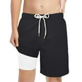 thumbnail image 1 of Swim Trunks Boys 14-16 Toddler Boy Swim Trunks Boys Swim Trunks Compression Liner Swim Shorts Quick Dry Bathing Suit with Boxer Brief Swimwear Black 10-13 Years, 1 of 3