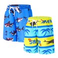thumbnail image 1 of Boys Swim Trunks 2 Pack Boys Bathing Suit Swimming Shorts Kids Swimsuit Swimwear Beach Shorts for 3-14 Years Kids, 1 of 4