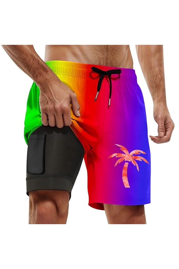 Boys Swim Trunks Animal Print Short Sleeved T Shirt Capybara Mental State Beach Essentials for Men,Purple,L