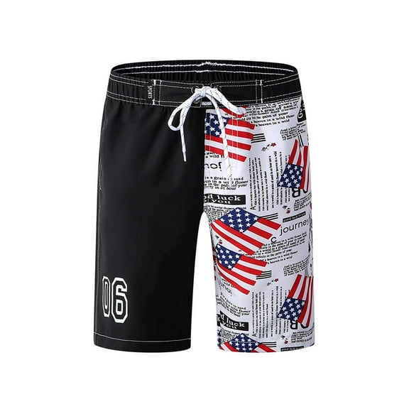Boys Swim Trunks Boy Kid Children Swim July 4Th Trunk American Flag Swimwear Shorts Usa Swimtrunk