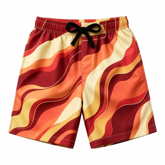 Boys Swim Trunks Broad Swim Shorts Quick Dry Kids Bathing Suit (Red 5-6 Years)