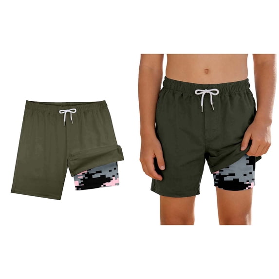 Boys Swim Trunks Compression Liner Grey Swim Shorts Quick Dry Boys Beach Shorts 9-10 Years Swimsuit Boy