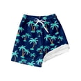 thumbnail image 1 of Boys Swim Trunks Drawstring Swim Shorts Boys Swim Trunks 14 Bathing Suit with Compression Liner Beach Swimsuit Board Shorts(Size 7 Years, Black), 1 of 4