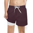 thumbnail image 1 of Boys Swim Trunks with Compression Liner Comfortable Stretch Fabric for Active Kids, 1 of 3