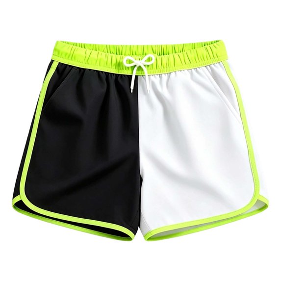 Boys Swim Trunks High Visibility Quick Dry Bathing Suit Vintage Swimming Shorts (Black 3-4 Years)