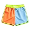 thumbnail image 1 of Boys Swim Trunks High Visibility Quick Dry Bathing Suit Vintage Swimming Shorts (Orange 3-4 Years), 1 of 3