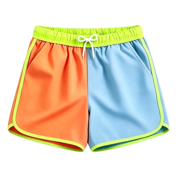 Boys Swim Trunks High Visibility Quick Dry Bathing Suit Vintage Swimming Shorts (Orange 3-4 Years)
