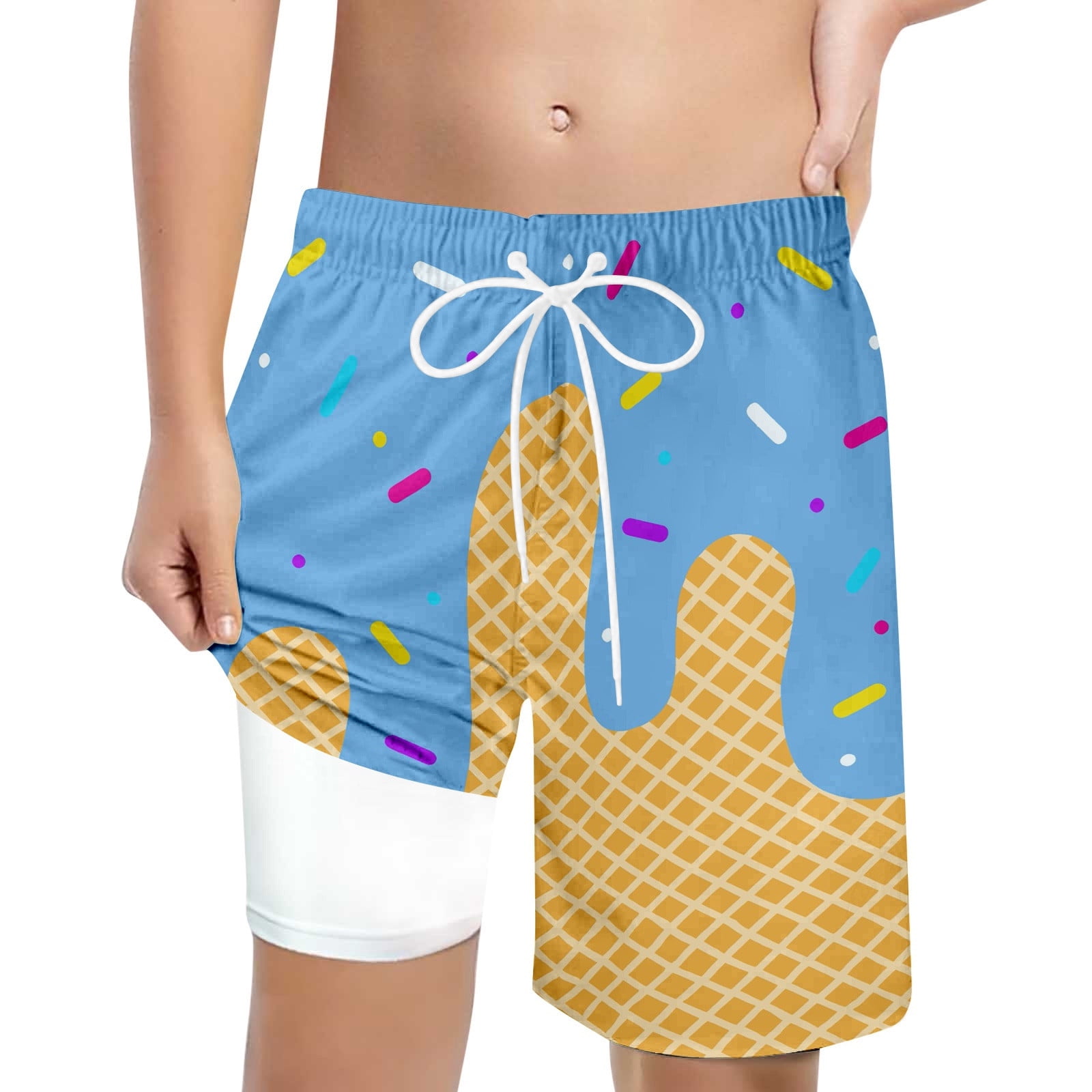 Dussdil Boys' Swim Trunks - Quick-Dry Board Shorts With Drawstring & Pockets For Beach & Pool - View #8