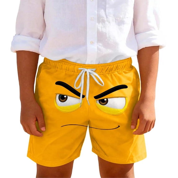 Boys Swim Trunks Orange Adjustable Drawstring Quick Dry Stretchy for Kids 5-14 Years Beach Pool,Size 13 T