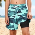 thumbnail image 1 of Boys' Swim Trunks Quick Dry Board Shorts with Built-in Compression Liner Drawstring Bathing Suit for Beach Pool Surfing Vacation, 1 of 9
