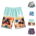 thumbnail image 1 of Boys Swim Trunks Quick Dry Lightweight Beach Swim Shorts Knee Length Hawaiian Style Boys Bathing Suit for Summer Vacation, 1 of 7