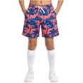thumbnail image 1 of Boys Swim Trunks Quick Dry Stretch with Adjustable Waist, Purple Palm Print Bathing Suits Shorts for Kids Ages 6-15,Size 7-8T, 1 of 6