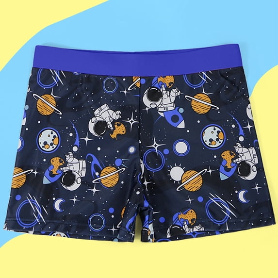 Boys Swim Trunks Quick Drying Stretch Slim Fit Beach Shorts Summer Toddler Swimwear Blue Size 7 -9