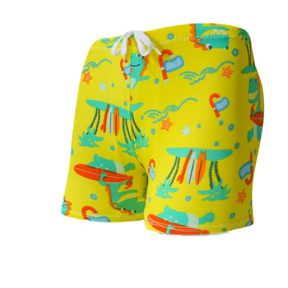 Boys Swim Trunks Size 8 Cartoon Dinosaur Swim Shorts Casual Bathing Suit Kids Swimsuit Youth Swimwear,Yellow